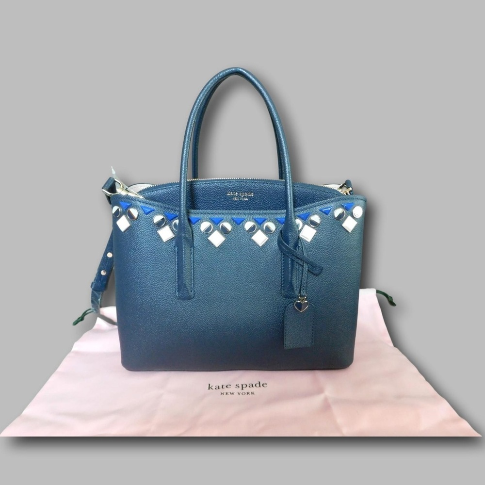 Kate Spade ♠ Margaux Jeweled Large Blue Satchel